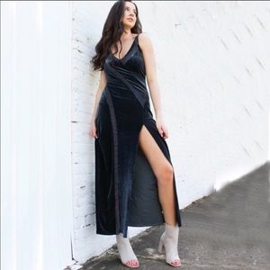 NWT Free People Velvet Spliced Maxi Dress